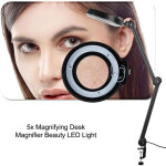 Lampe loupe de bureau led grossissante 5x avec pince, pour tatouage et cosm�tiques, couleur noire.