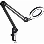 Lampe loupe, lampe de travail - avec lentille en verre 160 mm 5 dioptries, clip en m�tal, bras pivotant, ...