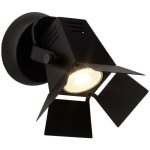 Lampe movie led spot mural noir mat 1x led - par51, gu10, lampe � r�flecteur led 5w incluse, (380lm, ...