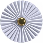 Lampe murale applique fleur en m�tal blanc et dor� - 30cm blanc