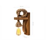 Lampe murale artisanale en bois de sapin, 18x30 cm, pour salon rustique ou cabane en bois