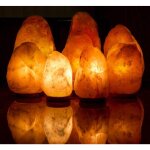 Lampe en pierre de sel de l'himalaya avec base en c�dre soulage le stress purifie l'air - kg. 4 - 6 - ...