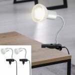 Lampe � pince blanche lampe � pince led avec fiche, lampe de table lampe de lecture, spot mobile, m�tal ...