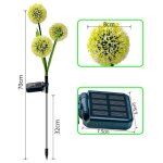 Lampe de pissenlit solaire simulation de jardin � trois t�tes fleur de pissenlit boule d'oignon prise ...