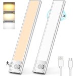 Lampe de placard 76 led, lampe � d�tecteur de mouvement rechargeable usb sans fil, luminosit� r�glable ...