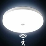 Lampes de plafond avec d�tecteur de mouvement 24w 3000lm plafonnier led rond ultra - mince led lampe ...