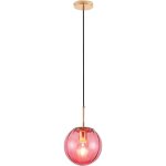 Privatefloor - lampe de plafond rétro - suspension en boule colorée - rumi rose Privatefloor - lampe de plafond rétro - suspension en boule colorée - rumi rose