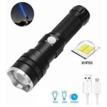 Lampe de poche led rechargeable, super brillante xhp50 1800lumens tactique torche zoomable 3 modes lampe ...