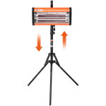Lampe polymerisation infrarouge double usage sechoir peinture portable sur pied, 2000 w, minuterie 0 ...