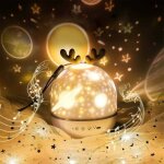 Lampe de projecteur �toil�e avec t�l�commande, elfe mignon projection avec minuterie rotative et t�l�commande ...