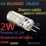 Lampe projecteur g4 24 led smd 3014 2w light white hot dc 12v