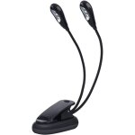 Lampe pupitre musique, 6 led mini lampe �� double t��te lampe r�glable �� pince cable usb lecture / livre ...