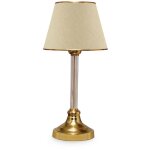 Lampe � poser rebeca h45cm m�tal or et tissu beige clair