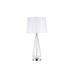Lampe � poser robina 1xe27 chrome avec pantalon blanc 62x30x30 cm