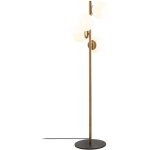 Lampe de sol dore avec abat - jour en verre, 130 cm hauteur, pour salon de luxe ou chambre principale ...