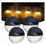 Lampe solaire - lot de 4 led lampes solaire applique murale extrieur ip65 tanche clairage mural dcorative ...