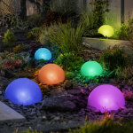 Lampe solaire boule changeante de couleur lampe de prise ext�rieure h�misph�re d�coration de jardin solaire, ...