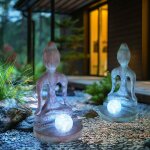 Lampe solaire d�coration de jardin lampe ext�rieure figure de jardin bouddha d�coration r�sistant aux ...
