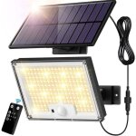 Lampe solaire d'ext�rieur 172 led, 3 modes, d�tecteur de mouvement, ip65, projecteur solaire led avec ...