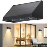 Lampes solaires d'ext�rieur - applique murale solaire d'ext�rieur led 3000k blanc chaud 2 modes applique ...