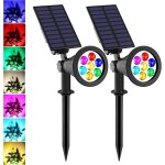 Lampe solaire extrieur couleur, spot solaire extrieur couleur jardin avec 7 couleurs spot led couleur ...