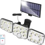 Lampe solaire d'ext�rieur avec d�tecteur de mouvement 130 led, lampe solaire de jardin 1300 lumens, lampe ...