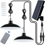 Lampe solaire extérieur, double tête ip65 étanche lustre solaire avec télécommande pour jardin / pergola ... Lampe solaire extérieur, double tête ip65 étanche lustre solaire avec télécommande pour jardin / pergola ...