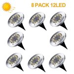 Lampe solaire exterieur jardin 8 pack 12 led projecteur solaire en plein air solaire jardin lumi�re chaude ...