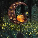 Lampe solaire exterieur jardin, decoration jardin exterieur, large lumi�re solaire 100cm lune en m�tal, ...