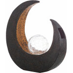 Lampe solaire d'ext�rieur lumi�re d�corative de patio demi - lune ext�rieur, brun noir, boule de verre, ...