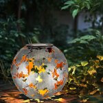 Lampe solaire gris argent� or boule solaire pour ext�rieur boule solaire de d�coration de jardin piquet ...