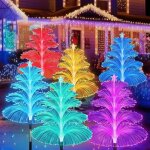 Lampes solaires de jardin, lot de 2, tubes en acier inoxydable, double couche, �toiles et lune, avec ...