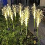 Lampes solaires de jardin, lot de 2, tubes en acier inoxydable, double couche, �toiles et lune, avec ...