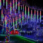 Lampes solaires de jardin � led avec pluie de m�t�ores, gouttes d'eau imperm�ables empil�es 30 cm, 10 ...