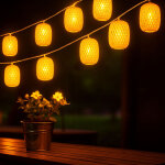 Lampe solaire led guirlande lumineuse lampion lampe ext�rieure d�coration de jardin r�sistante aux intemp�ries ...