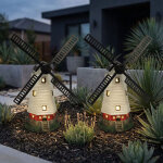 Lampe solaire moulin � vent lampe d'ext�rieur lampe de jardin d�coration ext�rieure batterie r�sistante ...