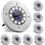 Lampes solaires au sol, 8 pi�ces 12 led �clairage pour chemins, ip65 �tanche lumiere solaire ext�rieur ...