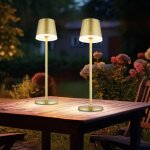 Lampe solaire de table lampe d'ext�rieur lampe d'appoint de jardin, m�tal dor�, 2 hauteurs possibles, ...
