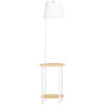 Lampe sur pied avec 2 �tag�res, luminaire d'appoint, interrupteur au pied, 40 w, culot e27, finition ...