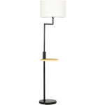 Lampe sur pied avec �tag�re, suspension � cha�ne, culot e27, 40w, bambu naturel et noir