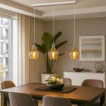 Lampe � suspendre � 3 flammes lampe � suspendre en verre r�tro lampe de salle � manger abat - jour en ...