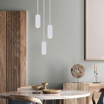 Lampe � suspendre lampe de salle � manger blanche 3 flammes plafonnier suspendu, aluminium m�tal, 3x ...