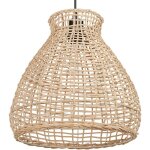 Lampe � suspendre tiss�e main en rotin naturel fa�on osier abat - jour en forme d'amphore sakeni