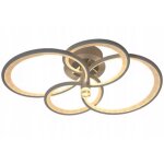Lampe suspendu anneau plafonnier lustre circulaire led t�l�commande 3 couleurs or