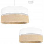 Lampe suspendu plafond lustre abat - jour 45 cm blanc