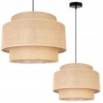 Lampe suspendu plafond lustre abat - jour boho juta