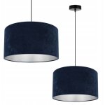 Lampe suspendu plafond lustre abat - jour chrome velours
