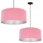 Lampe suspendu plafond lustre abat - jour chrome velours