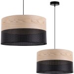Lampe suspendu simple abat - jour placage ch�ne classique 40cm