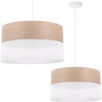 Lampe suspendu simple abat - jour placage ch�ne classique 40cm